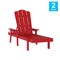 Merrick Lane Solvang Set of 2 Indoor/Outdoor Adjustable Adirondack Loungers with Fold Out Cupholders- Recycled All-Weather Indoor/Outdoor HDPE Lounge Chairs